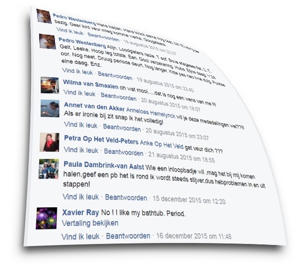 Facebook-vragen over de inloopdouche Facebook-vragen over de inloopdouche