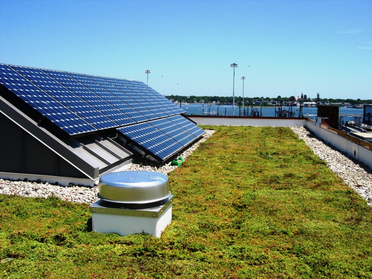 Mawipex groendak in combinatie met zonnepanelen Mawipex groendak in combinatie met zonnepanelen